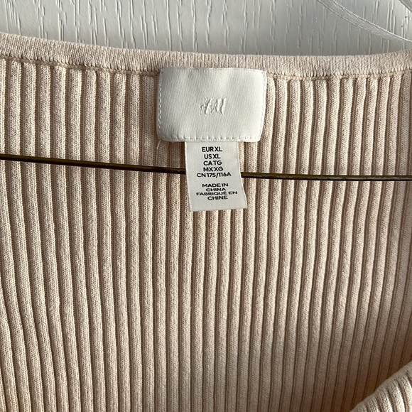 H&M Cream Ribbed Longsleeve Top - Picture 3 of 4
